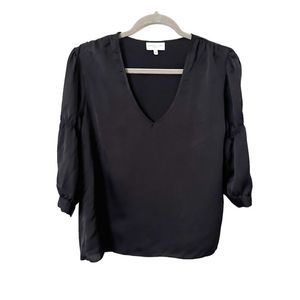 WAVERLY GREY Zela Puff Sleeve Blouse in Black Sz Small